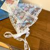 French Bow Headband Headscarf Butterfly Lace Triangle Scarf Sun Shade Hairband Lady Girls Wrist Silk Scarf Hair Accessories