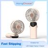 Мини-ручной USB-вентилятор Портативный бесшумный маленький вентилятор с интеллектуальным светодиодным цифровым дисплеем 6-скоростной складной перезаряжаемый вентилятор