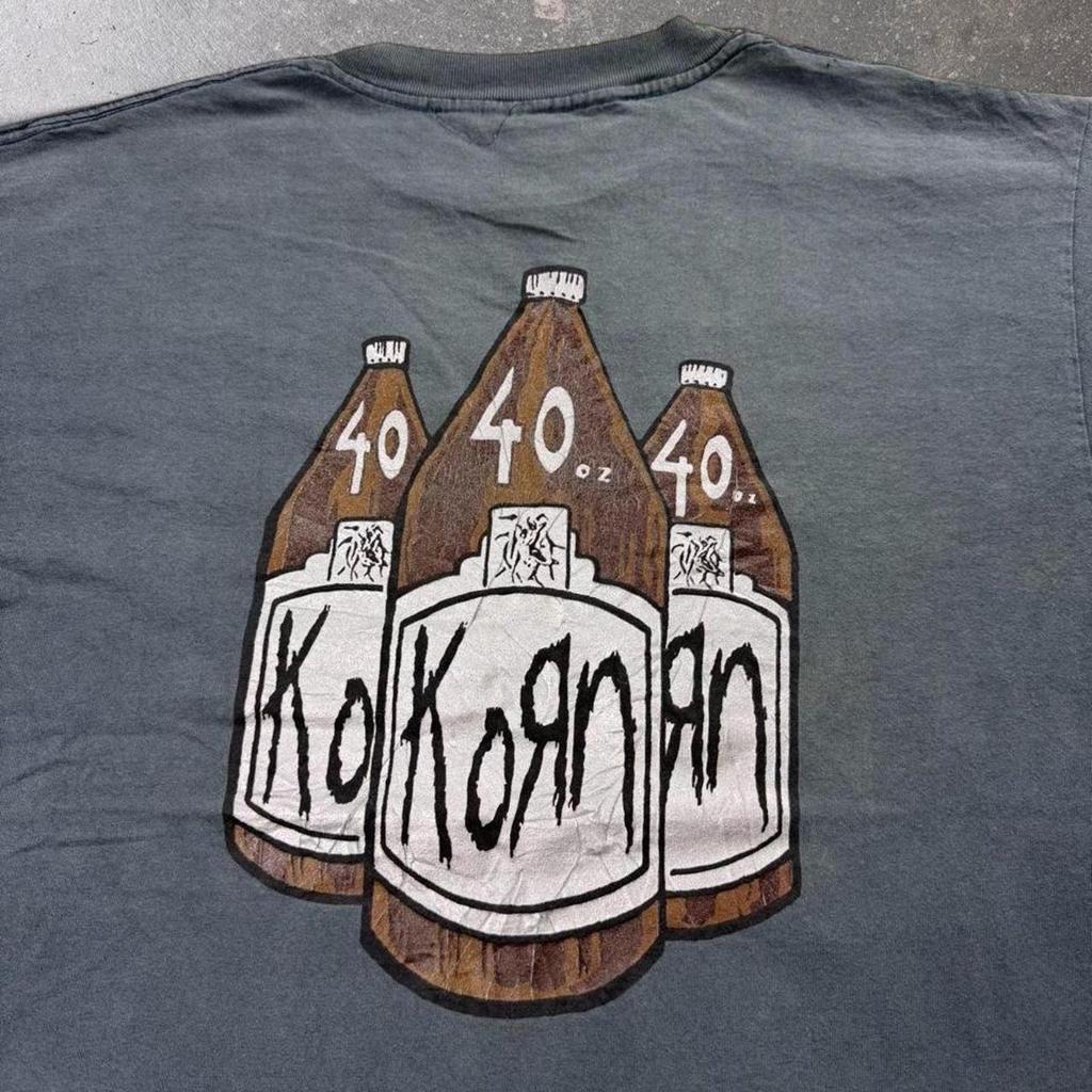 1990s Korn 40 oz Bottles Double Sided T Shirt | XL