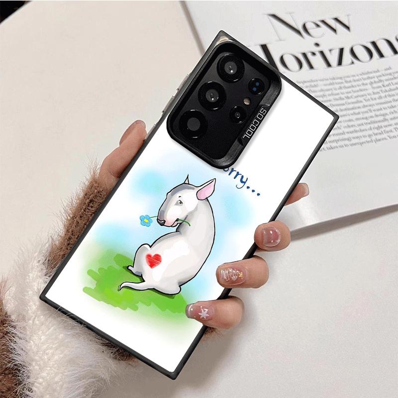 Бультерьер Собака Милые Щенки Мягкий Чехол для Телефона для Samsung Galaxy S24 S25 FE S26 Edge S23 Ultra S22 Plus S21 + Ударопрочный Чехол B