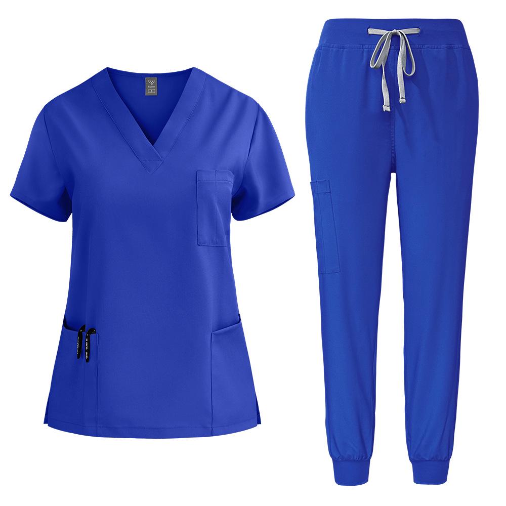 Unisex Quick-Dry Stretch Scrub Suit - Short Sleeve for Medical Professionals