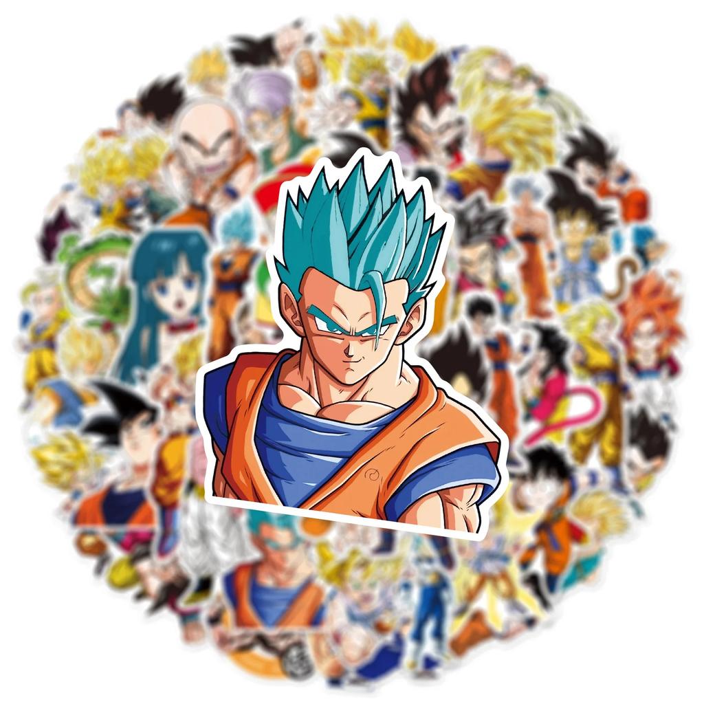 50 ШТ. Классические Аниме Наклейки Dragon Ball Мультяшный Стикер Сон Гоку Водонепроницаемые Наклейки для Чехла Телефона, Ноутбука, Канцелярских Принадлежностей DIY Игрушка для Детей