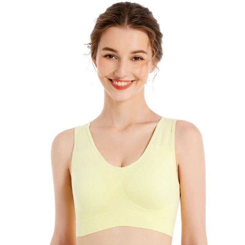 Plus Size Seamless Wireless One Piece Thin Shaping Sports Yoga Bra For Women