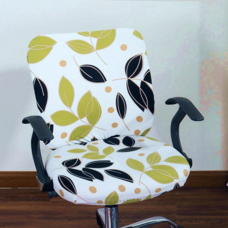 Чехол на вращающееся офисное кресло и подушку из эластичной ткани с принтом