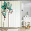 Цветочная занавеска для душа Ванная комната Водонепроницаемая полиэстеровая занавеска для душа Цветочный принт Шторы для ванной комнаты Душ с крючками