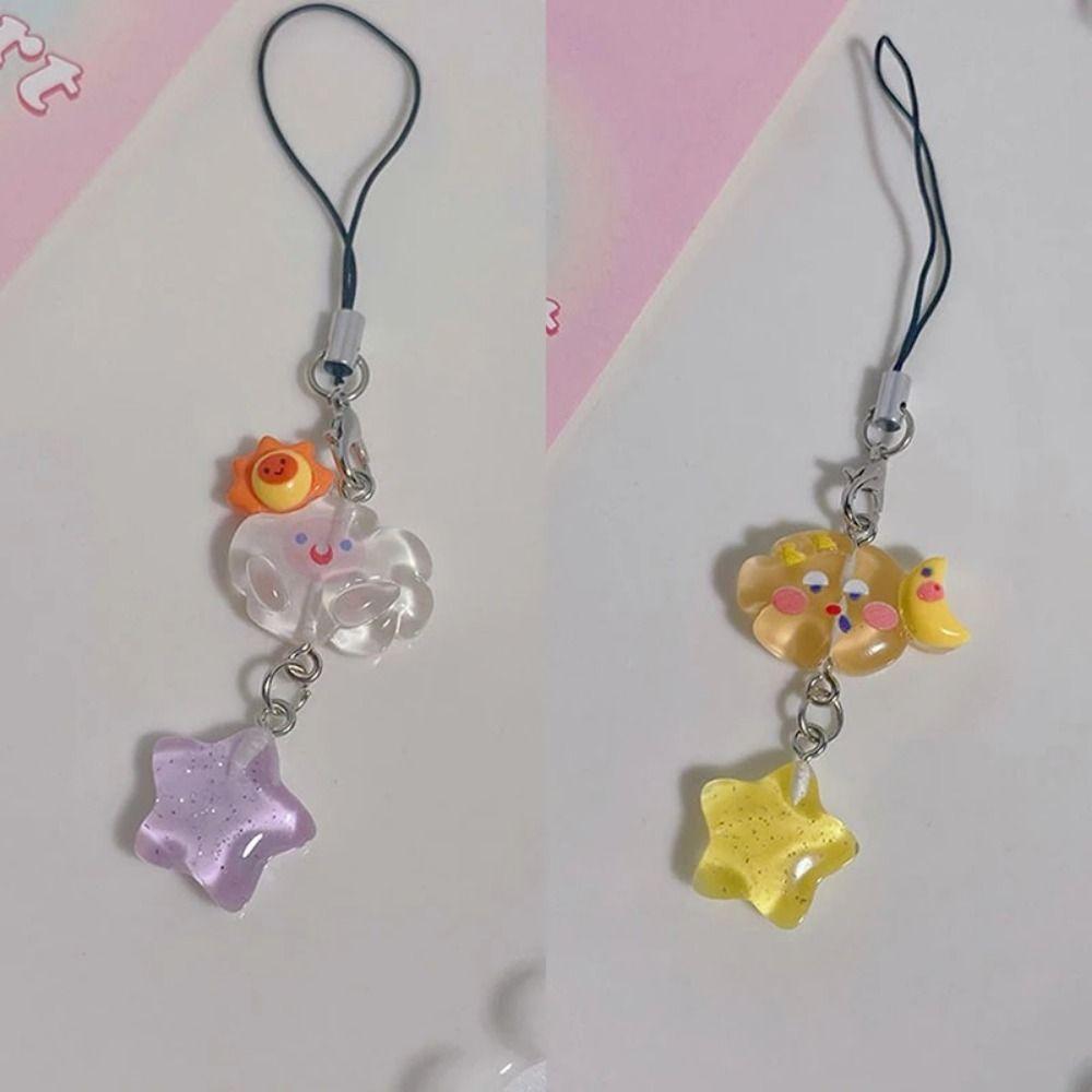 Star Resin Clouds Phone Chains Korean Style Candy Color Phone Lanyard  Bag Accessories