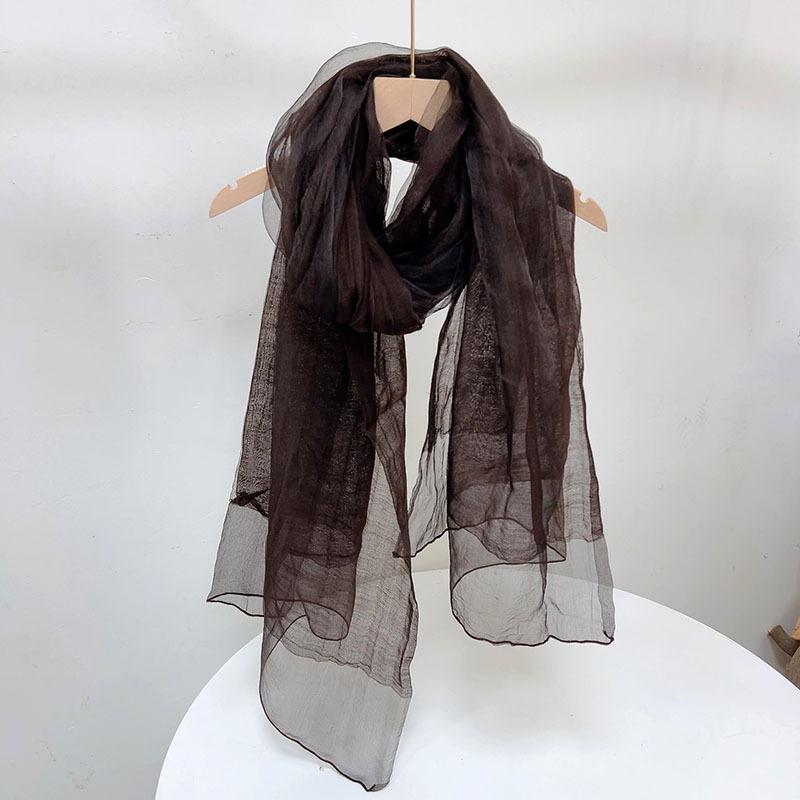 Double Silk Wool Scarf Spring And Autumn Thin Solid Color Mulberry Silk Shawl Women'S Silk Scarf