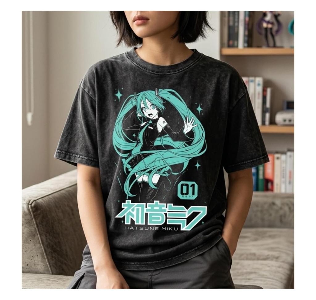 Retro Anime Girl Vintage Washed T-Shirt, Y2K Japanese Streetwear Tee, Kawaii Graphic Shirt, Harajuku Style Oversized Cotton Tee, Unisex