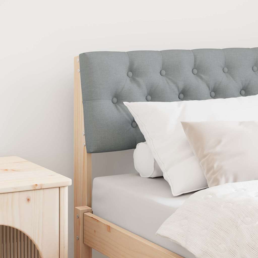 Upholstered Headboard Light Grey 75 cm Solid Pine Wood