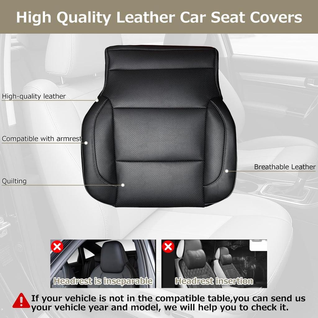 Driver Side Bottom Leather Seat Cover Perforated FRSD0307DBGL Fit for Chevy Silverado 1500 2500 HD 3500 HD Tahoe Sierra LTZ 2014-2019 - Left or Right