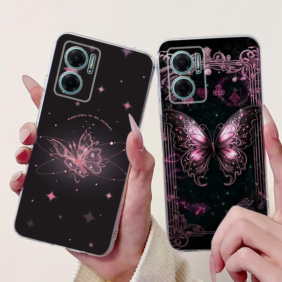 For Xiaomi Redmi Note 11E 5G Case Popular Flower Love Heart Soft Silicone Capa Back Cover For Xiaomi Redmi 10 11 Prime 5G Bumper
