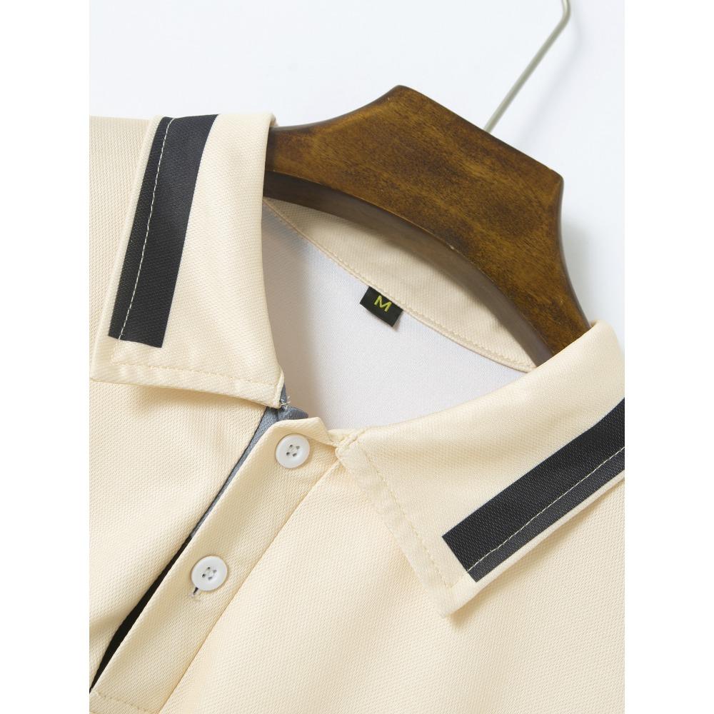 Летняя повседневная спортивная мужская футболка с лацканами, рубашка поло