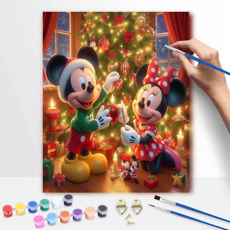 Disney Микки Минни Рождественская масляная живопись набор для рисования маслом ручная работа DIY подарок украшение дома настенное украшение праздничные художественные принадлежности