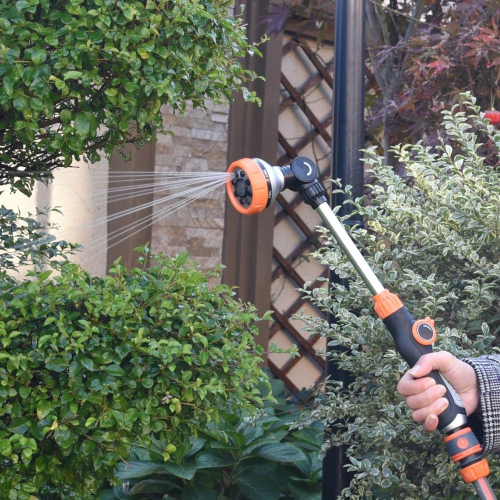 47см Насадка для распылителя воды 8 режимов распыления Высокое давление Насадка для поливочного шланга Многофункциональная Нескользящая Садовая насадка Сад