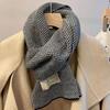 Winter Scarf Thickened Knitted Color Matching Printed Elastic Stay Warm Anti-shrink Lady School Outdoor Scarf Clothes Accessories