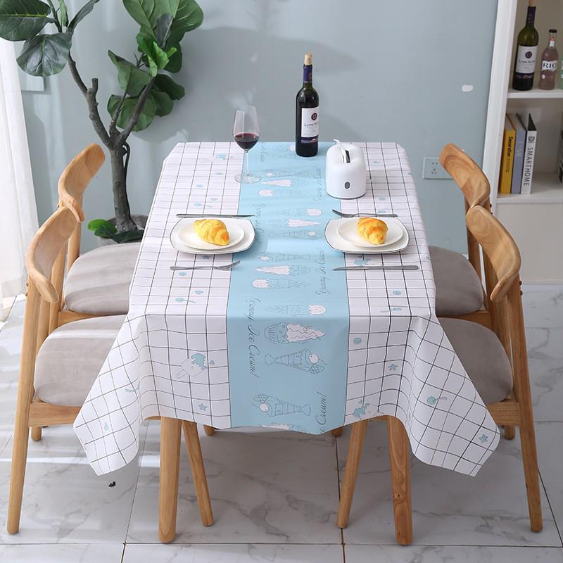 Luxury Waterproof PEVA Plaid Tablecloth & Chair Mat - Oil-Proof, High-End Rectangular Dining Cover
