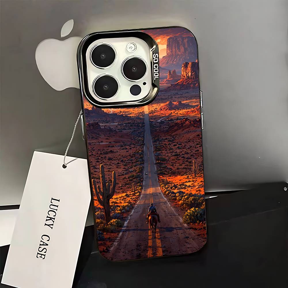 Горный пейзаж Чехол для телефона для путешествий Для iPhone 16,15,14,13,12,11,Pro,XS,Max,Plus,Mini,SE Черный Конфетный Матовый Ударопрочный Чехол