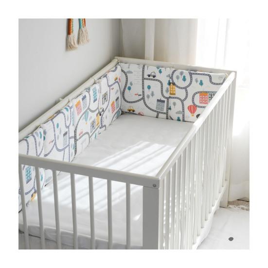 6Pcs Crib Liner Anti-Collision Breathable Cushioned Padded for Baby Crib Bumper Adjustable Washable