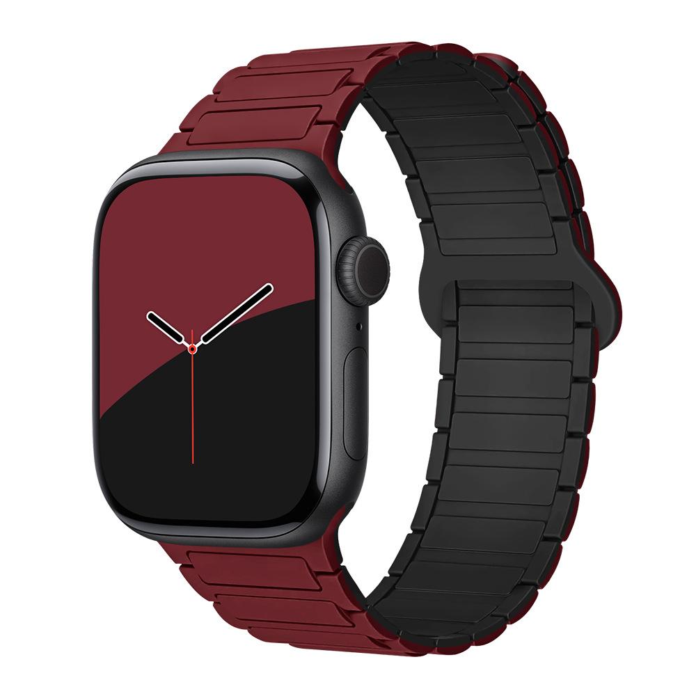 Для ремешков Apple Watch: 1-11 поколений / Ultra3 / SE3 второго поколения - трехбусинные силиконовые магнитные клейкие ремешки