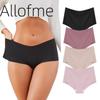 Women Ice Silk Panties High-Waist Underwear Seamless and Traceless Briefs Solid Color Lingerie