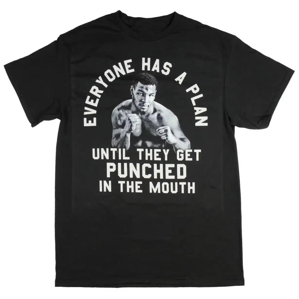 Everyone Has A Plan. Mike Tyson Trendy T-Shirt Summer Cotton Short Sleeve O-Neck Men's T-Shirt S-4XL Men Clothing Graphic