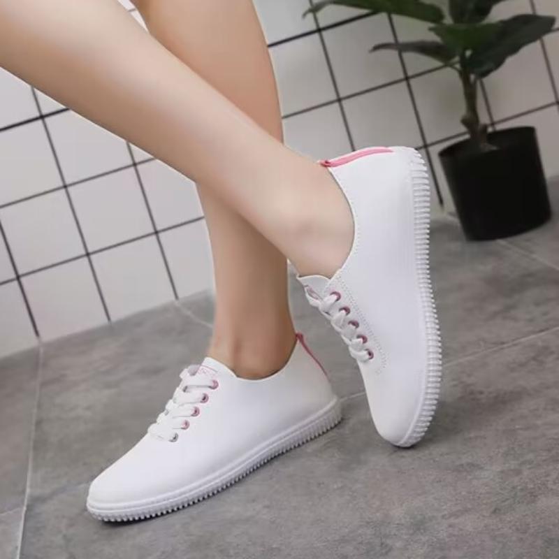 Женская обувь Лето 2024 Весна Женская белая повседневная обувь Дышащие туфли на плоской подошве Модные дышащие женские кроссовки
