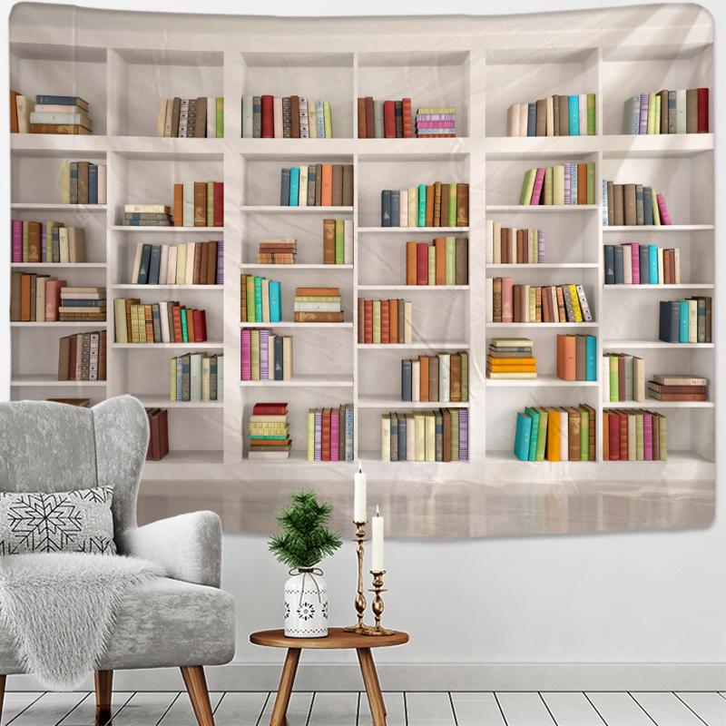 Ретро книжная полка, винный шкаф, 3d гобелен, художественный настенный чехол, покрывало, домашний декор для спальни, загадочная библиотека