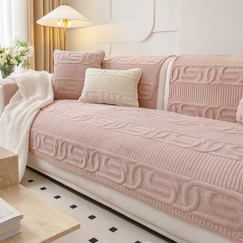 Плюшевая подушка для дивана, зимняя кремово-белая утолщенная нескользящая новая подушка, зимняя подушка, чехол для дивана, полотенце