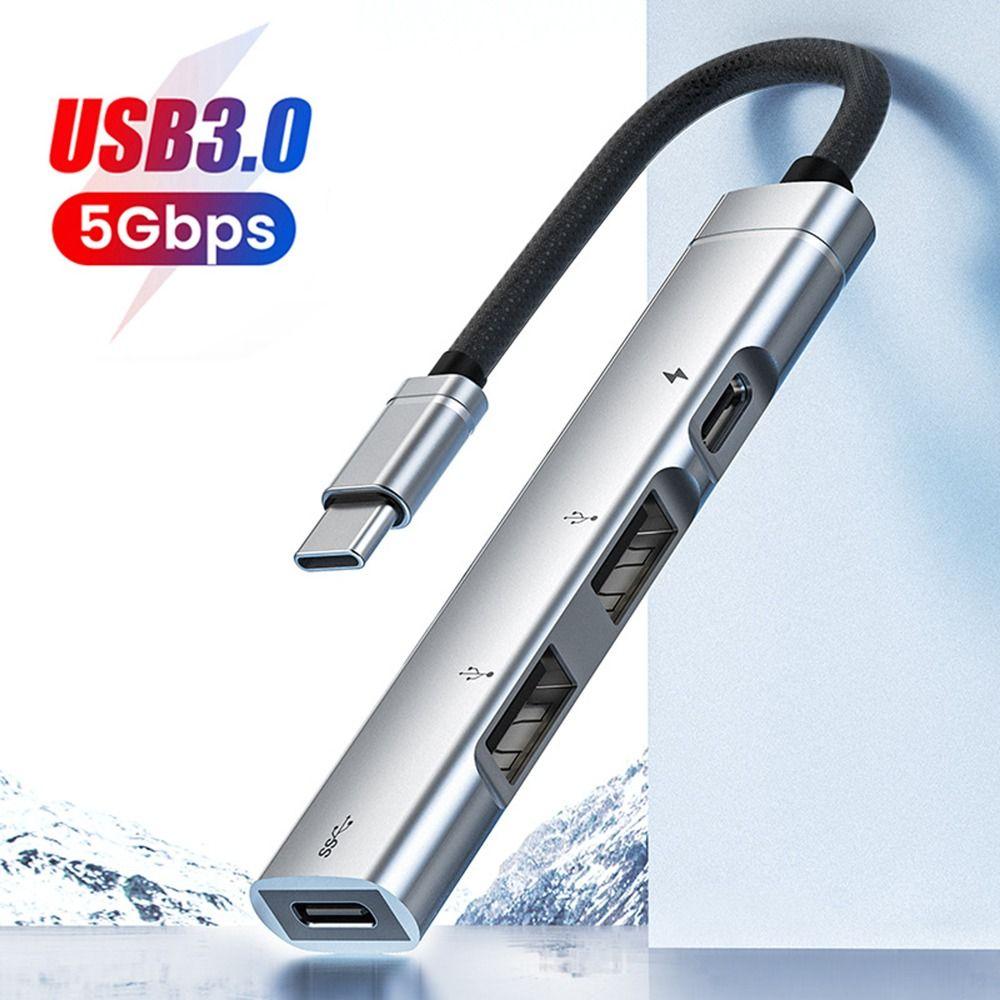 4 In 1 Data Transfer Docking Station PD Charging Type-C HUB Expander USB Splitter