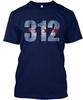 Chicago Flag 312 T-Shirt Made in the USA Size S to 5XL