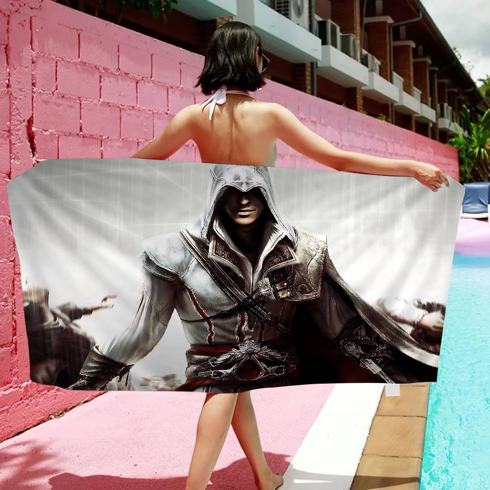 A-Assassin C-Creed Игра Микрофибра Печатное Пляжное Полотенце Альпинизм Йога Пляж Плавание Бег Впитывающее Мягкое Полотенце