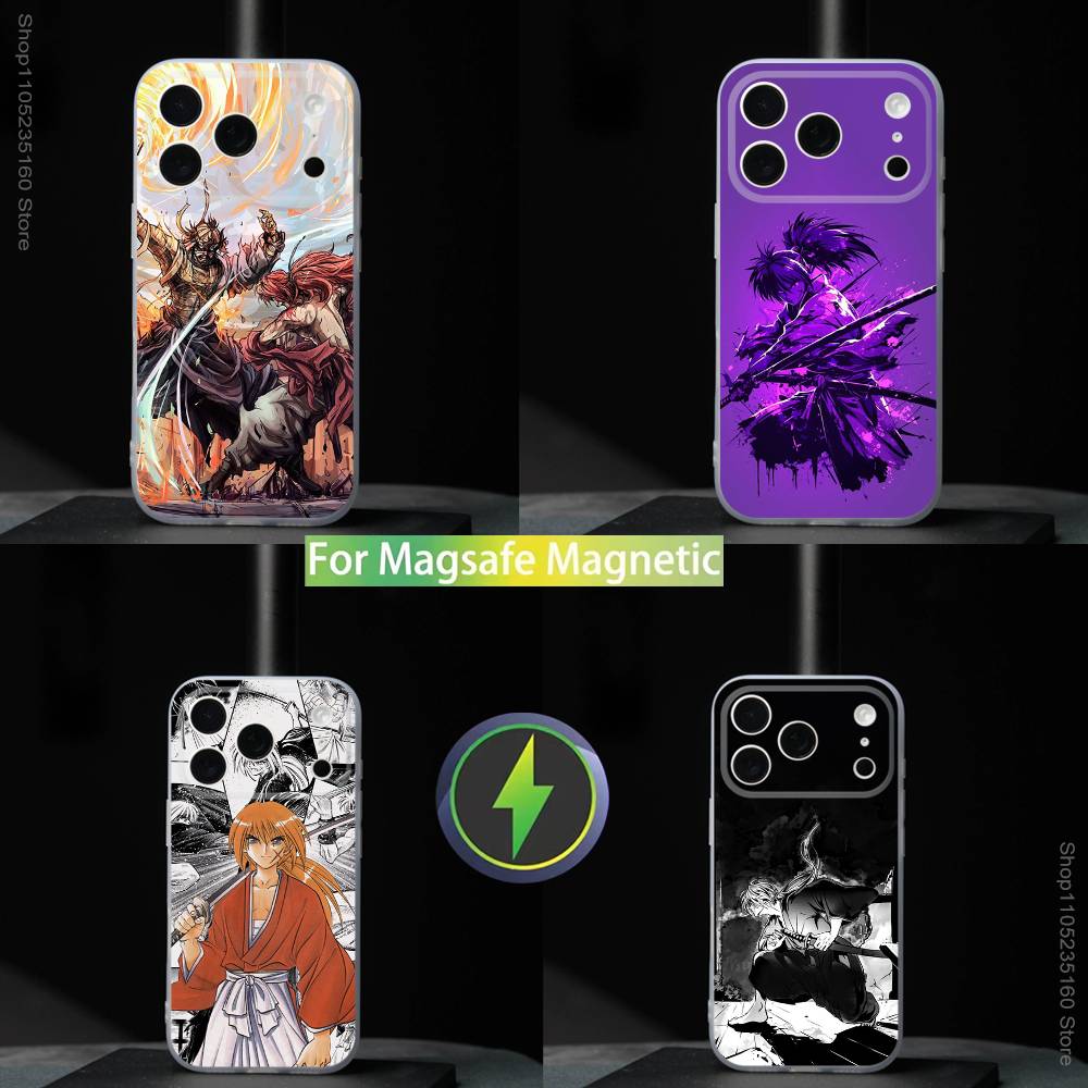 Горячий Rurouni K-Kenshin Для iPhone 17,16,15,14,13,12,11,Pro,Max,Plus,Mini,SE4,E Магнитный Для Magsafe Беспроводной Зарядки Чехол для Телефона