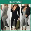 Женский playsuit на молнии, боди-комбинезон с повязкой, клубная одежда, комбинезон с длинным рукавом, премиум качество