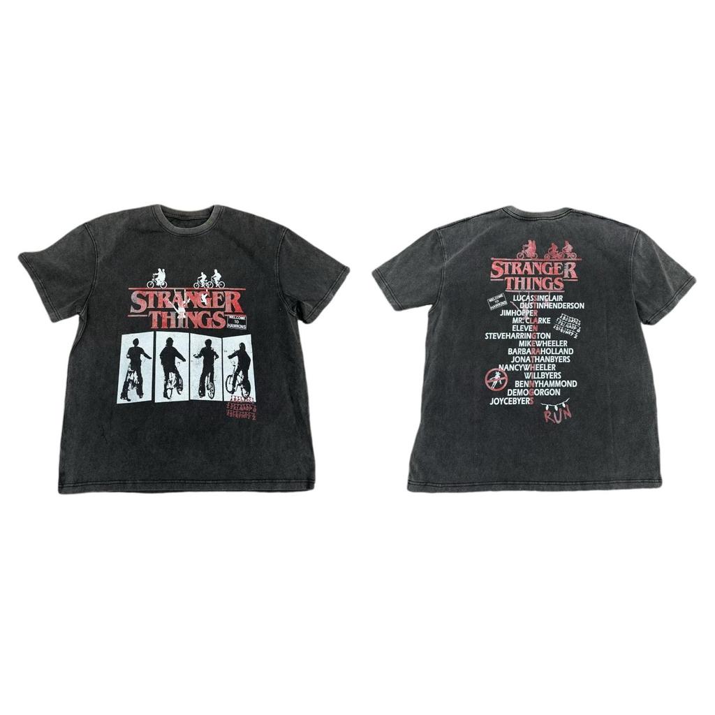Stranger Things Vintage Wash Graphic Tee Crew Neck Short Sleeve T-Shirt Retro Summer Unisex