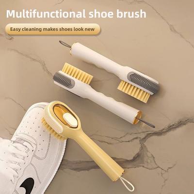 Щетка для обуви с мягкой щетиной и дозатором жидкости, нейлоновая чистящая щетка для обуви, стирки