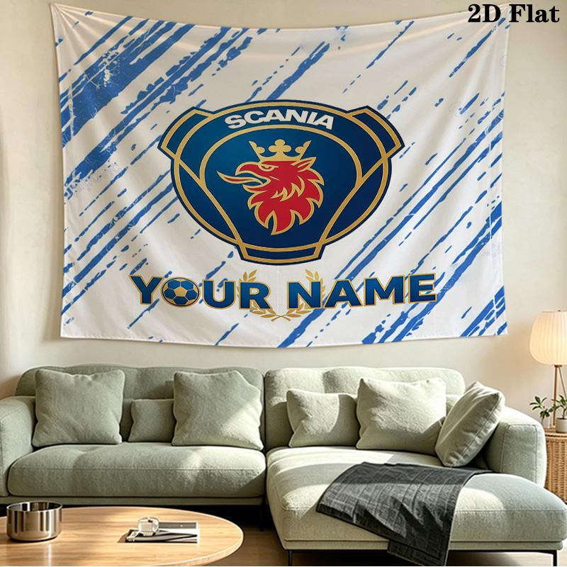 Custom Name Scania2 Printed Tapestry – Wall Hanging for Bedrooms, Dorms, and Home Decor