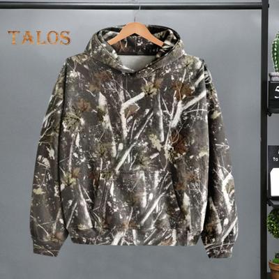 Женская толстовка с капюшоном на осень-зиму с большим передним карманом, 3D-принтом клена, свободный свитер с длинными рукавами для активного отдыха, охоты, кемпинга, маскировки, повседневная одежда для спортзала