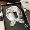 Fashion 100% Real Silk Scarf 53cm Square Bandelet Women's Silk Temperament Small Scarf Neck Decorative Wrap Printed Scarves