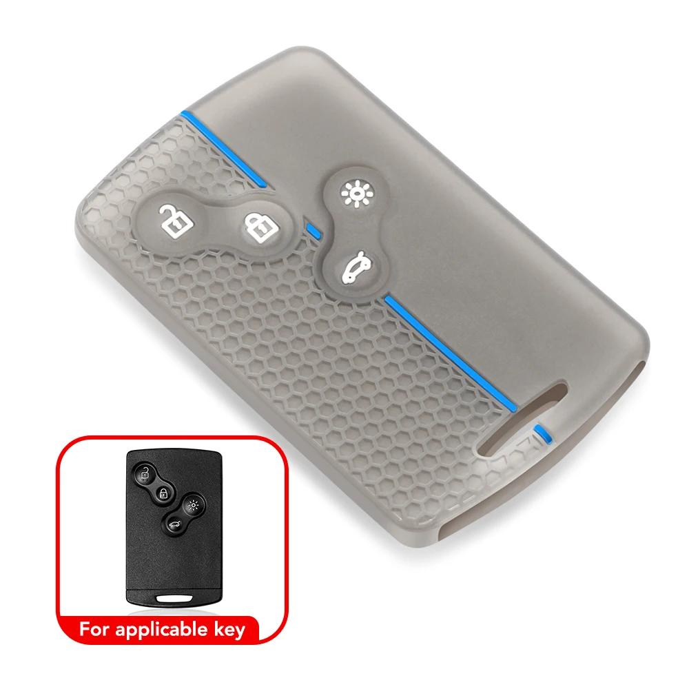 4 Button Silicone Car Key Cover Protect Skin Case For Renault Kadjar Captur Clio Megane 2 3 4 RS Koleos Logan Scenic Duster Card