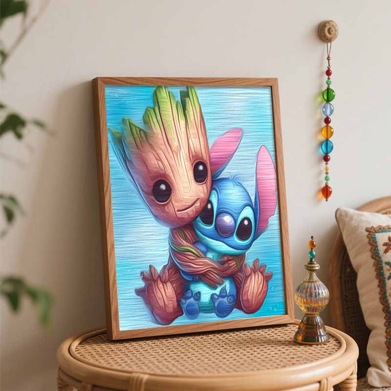 Disney Набор для рисования масляными красками Гроот Стич Обнимашки Домашний Декор Стены Поделка Своими Руками Подарок