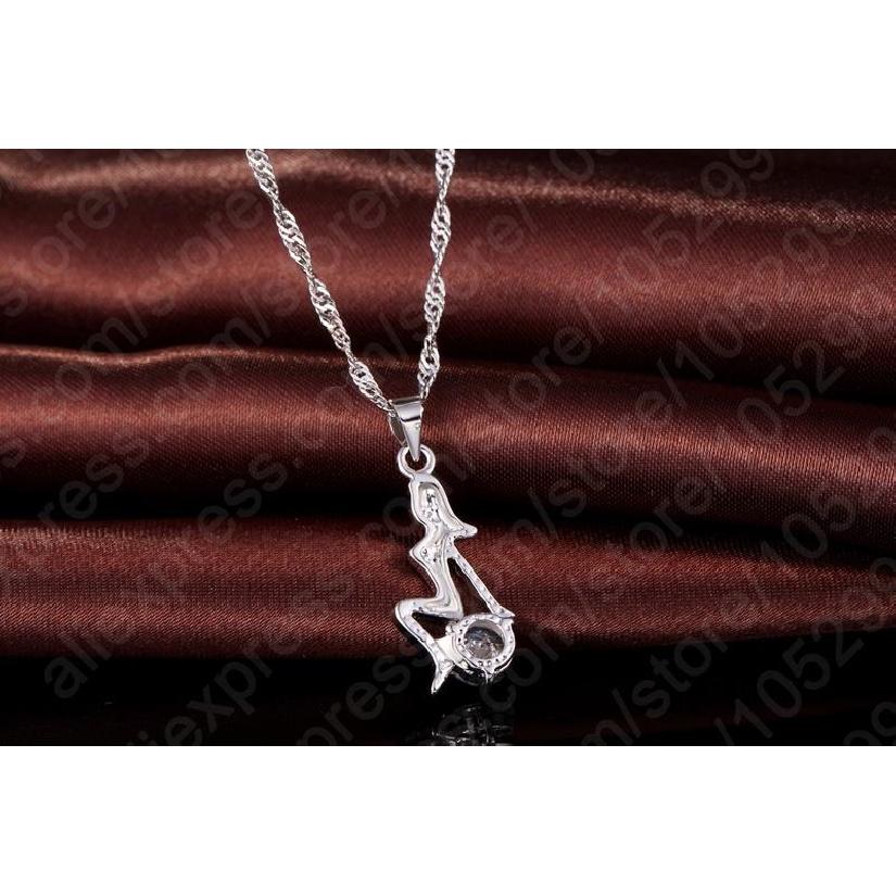 Fashion 925 Sterling Silver Color Color Elegant Wedding Bridal Dress Luxury Cubic Zirconia Jewelry Set Necklace Earrings Set