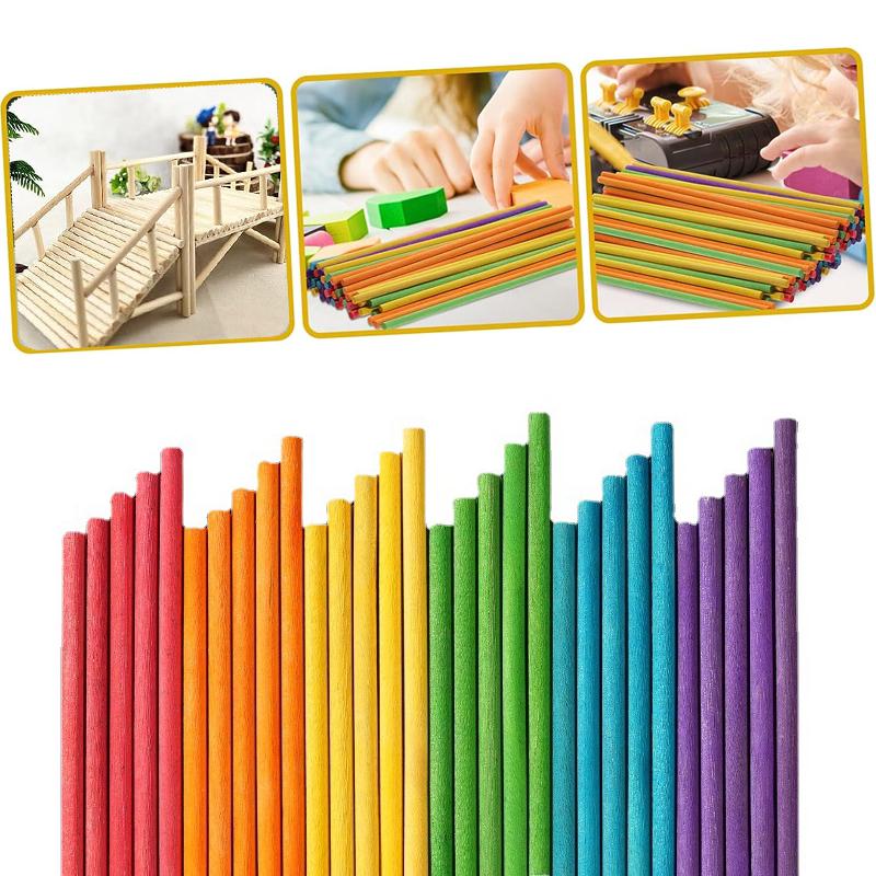 10/25/50/100 шт. круглые деревянные палочки, палочки для рукоделия, изготовление фруктового мороженого и изготовление моделей, игла для торта, сделай сам, прочная игла, строительная модель, деревообработка