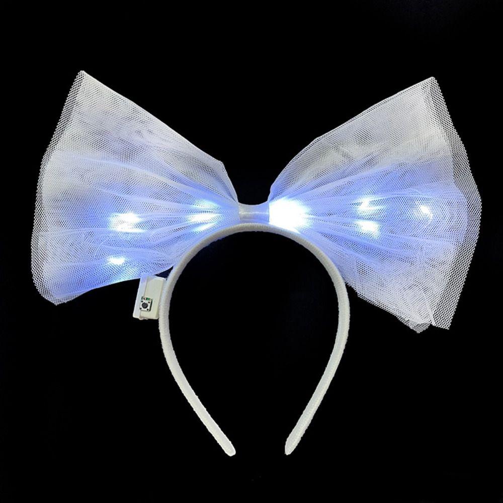 Светящаяся повязка на голову с бантом, новогоднее украшение, светодиодная повязка на голову с бантом, светодиодная игрушка