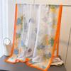 Thin Printed Imitation Silk Brocade Sunscreen Elegant Rhyme Chrysanthemum Silk Scarf Long Scarf Shawl Versatile Headscarf Scarf