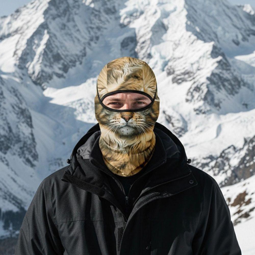 Fleece Lined Animal Face Mask Windproof Animal Head Cover Animal Neck Warmer  Skiing