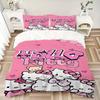 Hello Kitty Adventure Print 3Pcs Bedding Setduvet Cover With 2 Bedropillowcase Home Birthday Gift
