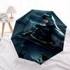 1pc Batman Night Cityscape Automatic Folding Umbrella - Compact 8-Rib Design, Durable Plastic & Iron1356L