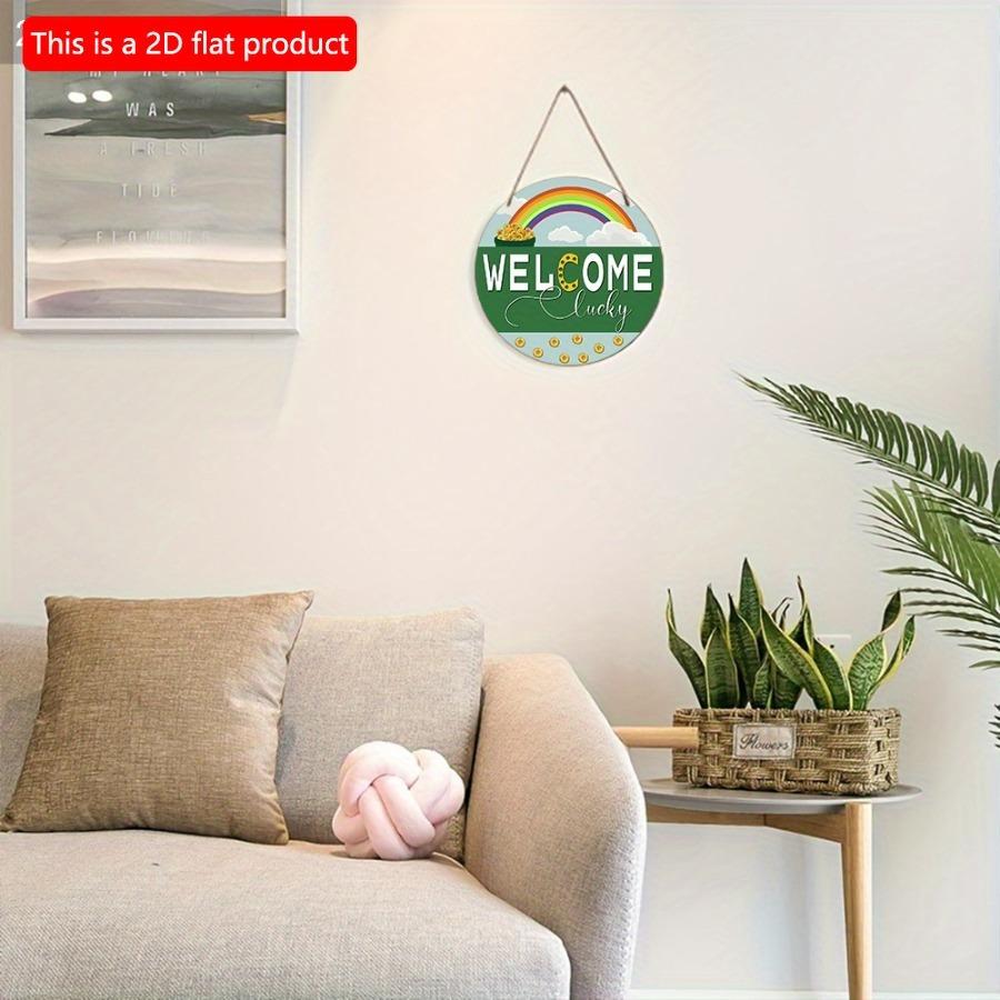 1шт 2d Flat St. Амулет ко Дню Святого Патрика: Классическая деревянная подвесная вывеска - 20 см, универсальный настенный декор для дома и не только