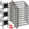 Болт с U-образным изгибом M6/M10, Прямоугольный, Из нержавеющей стали, Хомуты для труб с пластинами-отражателями, Кронштейн для квадратной трубы, Монтажный инструмент