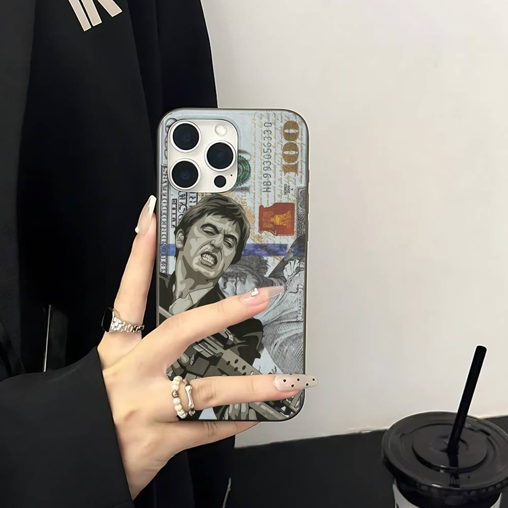 Retro Classic S-ScarfaceS Movie Phone Case For IPhone 11 12 13 14 15 16 17 Pro Max PLUS Pro Wave Corrugated Silicone Case